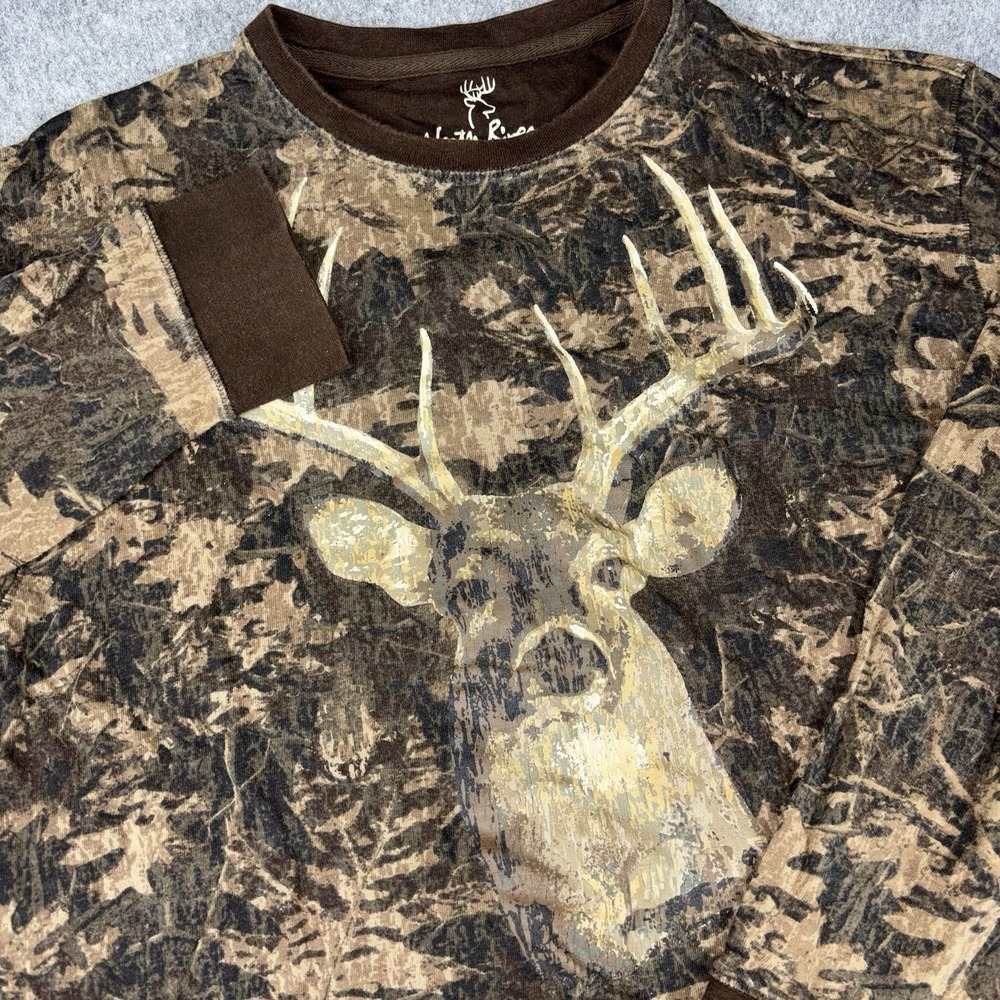 North River Outfitters Shirt Women's Large Camo Hunting Deer Graphic Long Sleeve